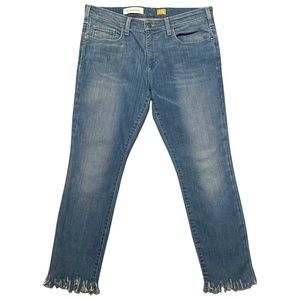 Anthropologie Pilcro and the Letterpress Frayed Fringe Hem Cropped Jeans size 32